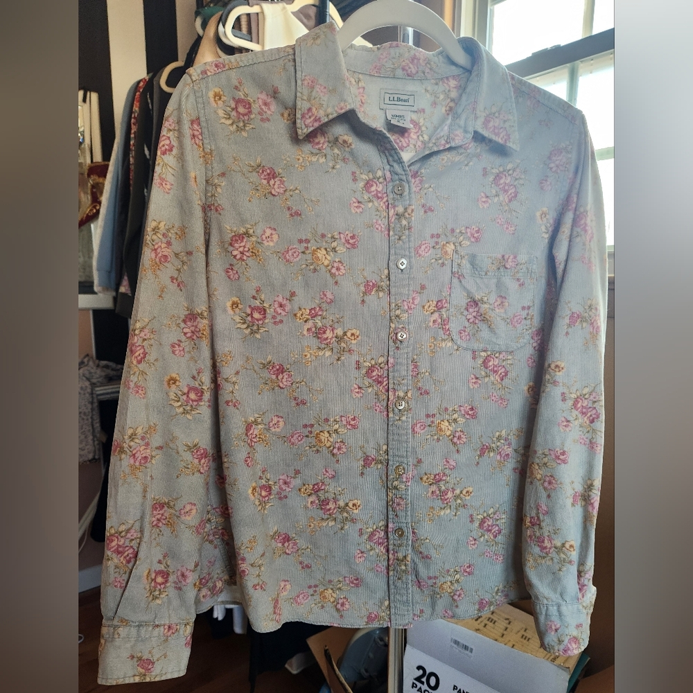 L.L. Bean Floral Button-Up Shirt